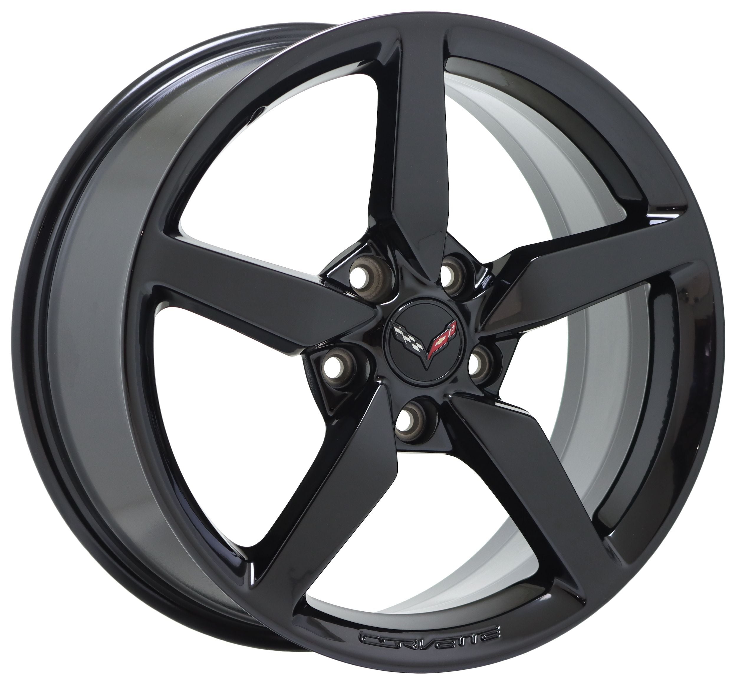 19" Chevrolet Corvette Stingray C7 Rear Gloss Black Wheel Rim Factory OEM 5638